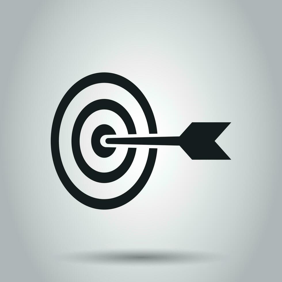 Target aim flat vector icon. Darts game symbol logo illustration. Success pictogram concept. Business concept simple flat pictogram on isolated background.