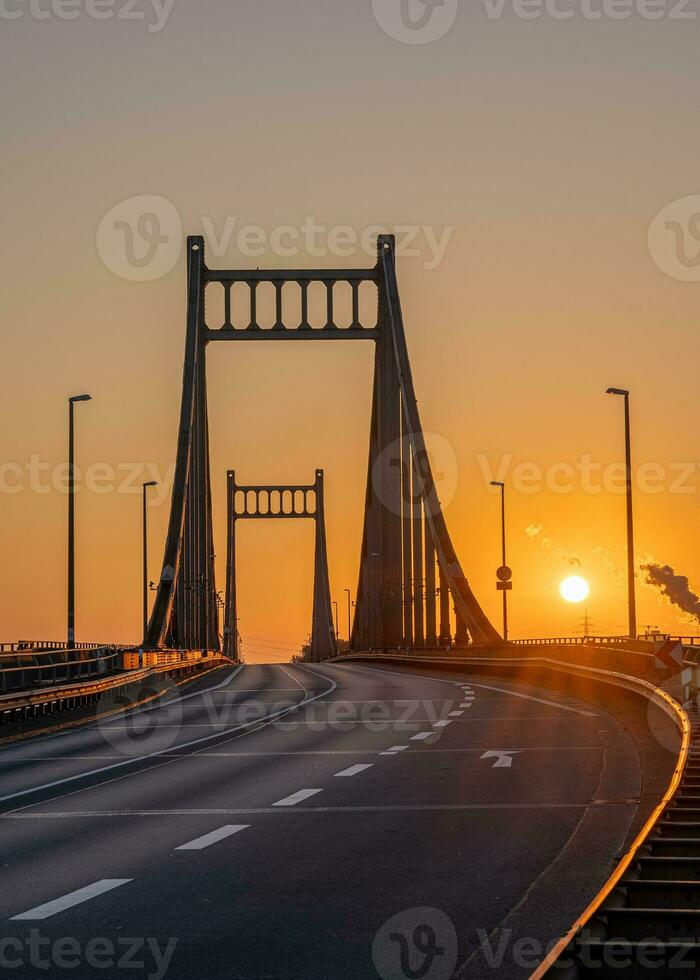 Krefeld Uerdingen Bridge, North Rhine Westphalia, Germany photo