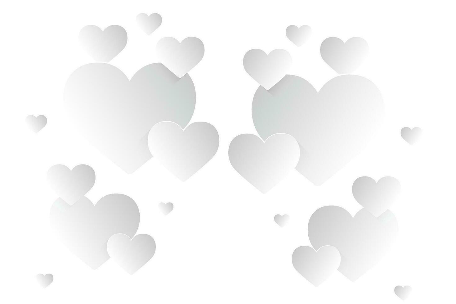 white flying hearts isolated on transparent 3d background. Vector illustration. Paper cut decorations for Valentine's day border or frame design,
