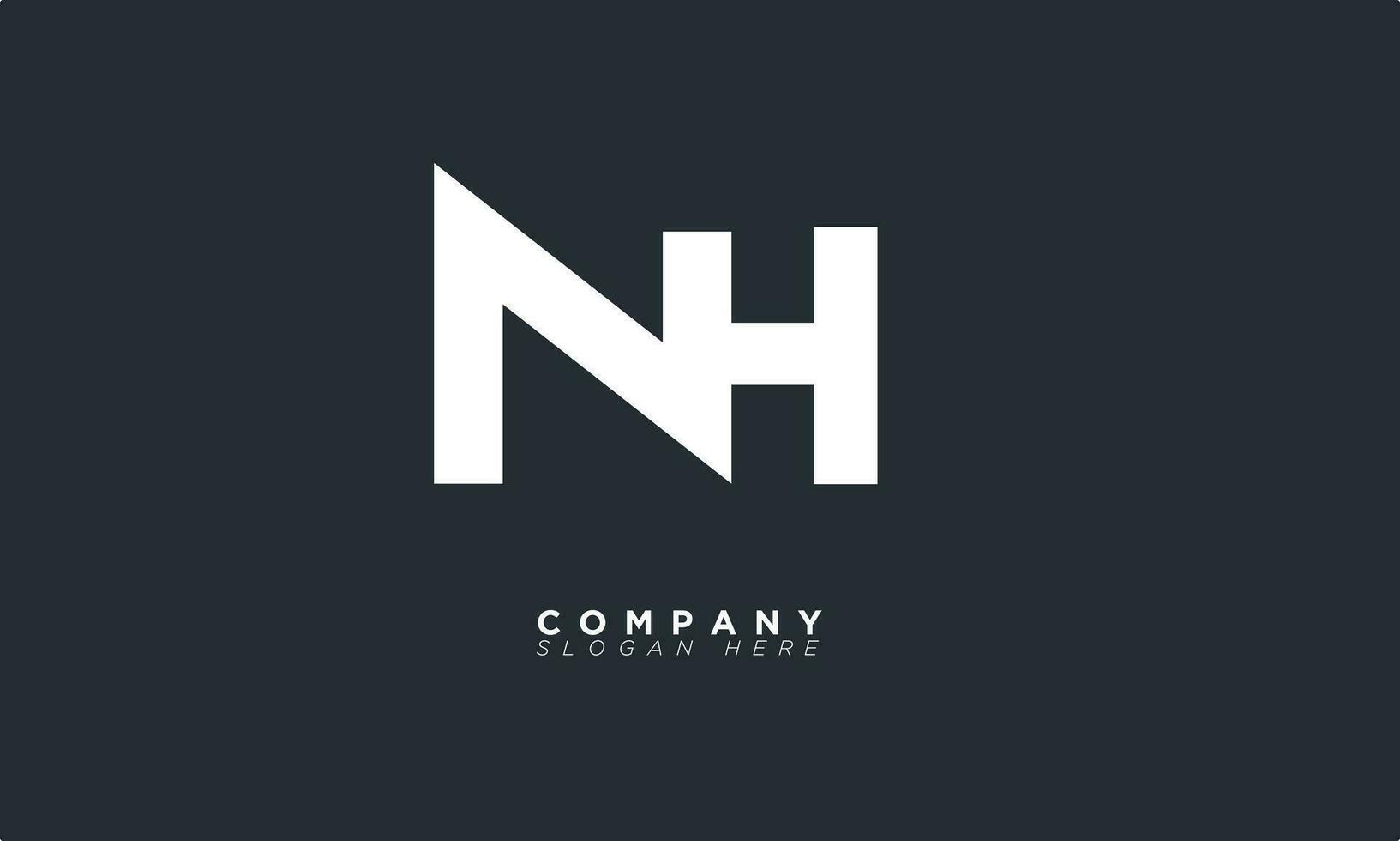 NH Alphabet letters Initials Monogram logo HN, N and H vector