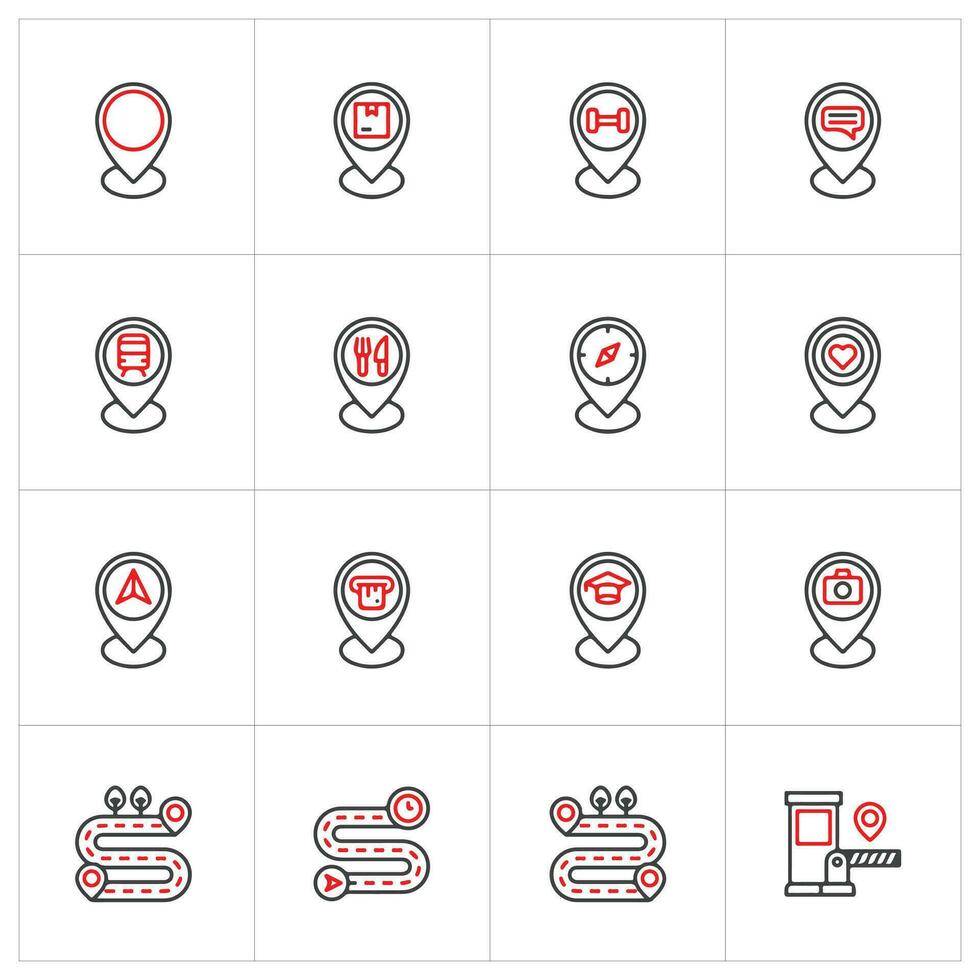 Simple Set of Route Related Vector Line Icons. Contains such Icons as Map with a Pin, Route map, Navigator, Direction and more. Editable Stroke. 48x48 Pixel Perfect.