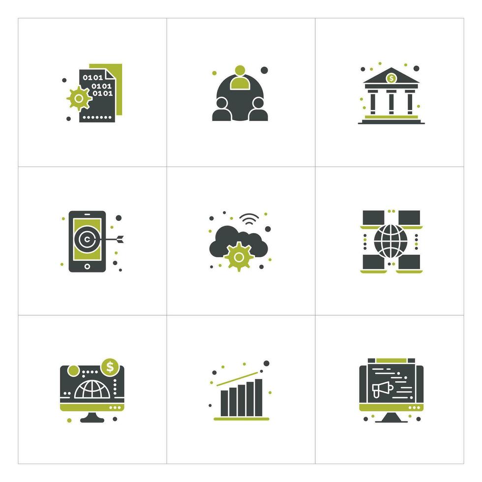 Digital Marketing Icon Set Vector Illustration