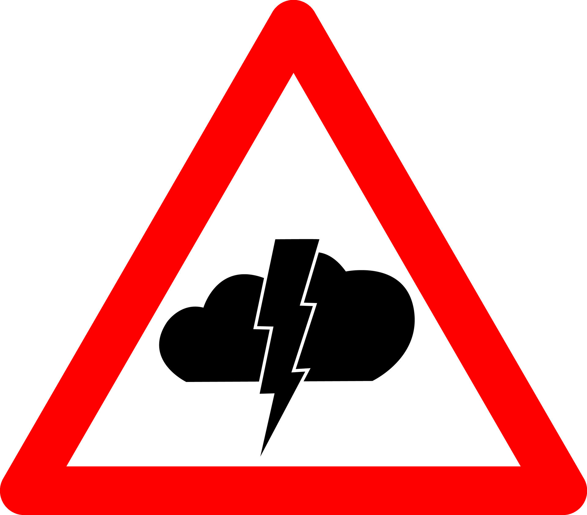 Storm Warning Sign Red Triangle Sign With Lightning And Cloud Icon storm-warning-sign-red-triangle-sign-with-lightning-and-cloud-icon