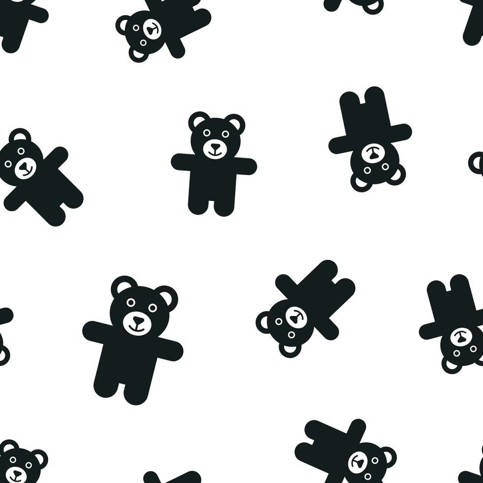 Teddy bear plush toy icon seamless pattern background. Business concept vector illustration. Bear symbol pattern.