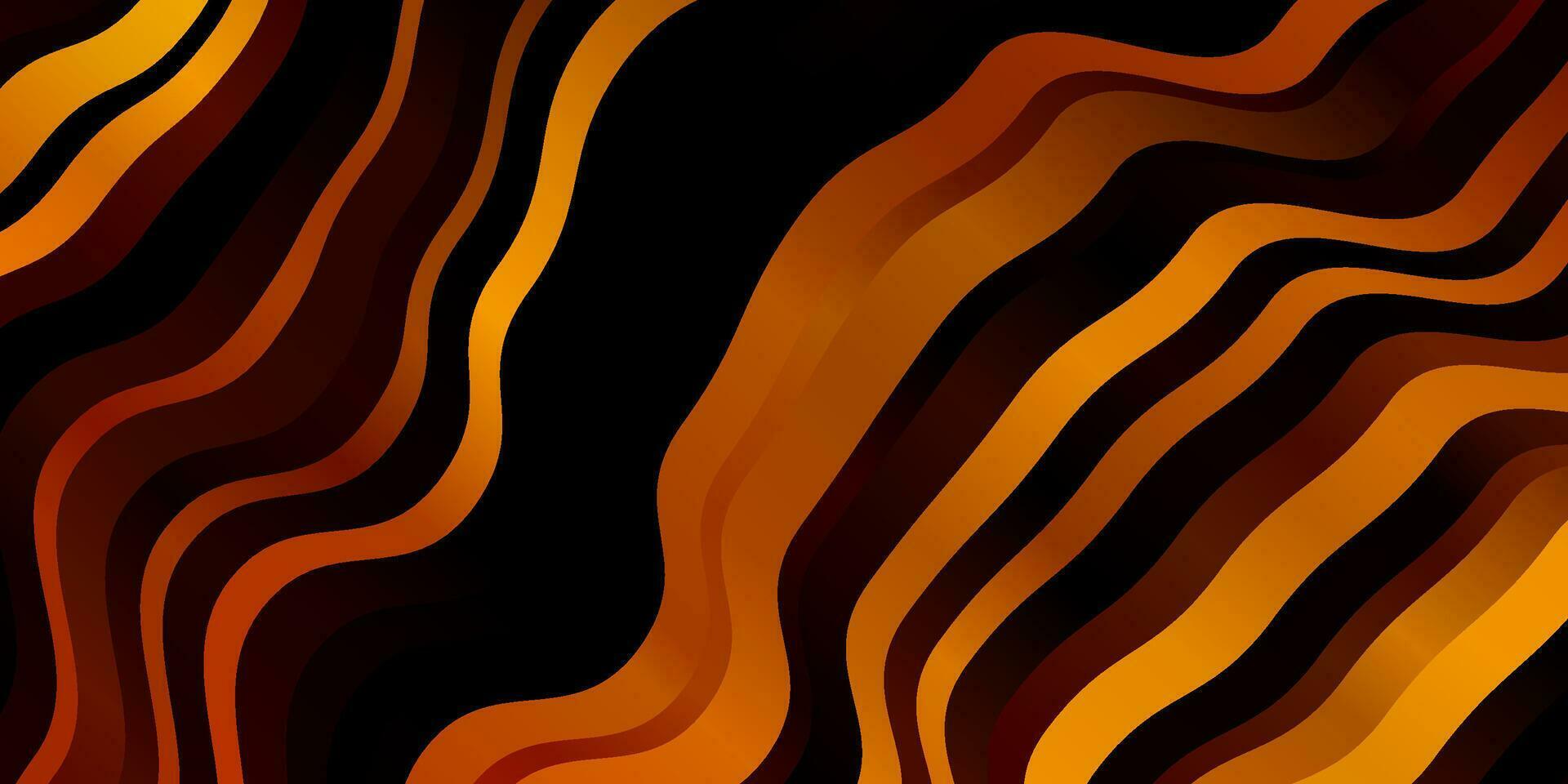 Dark Orange vector texture with curves.