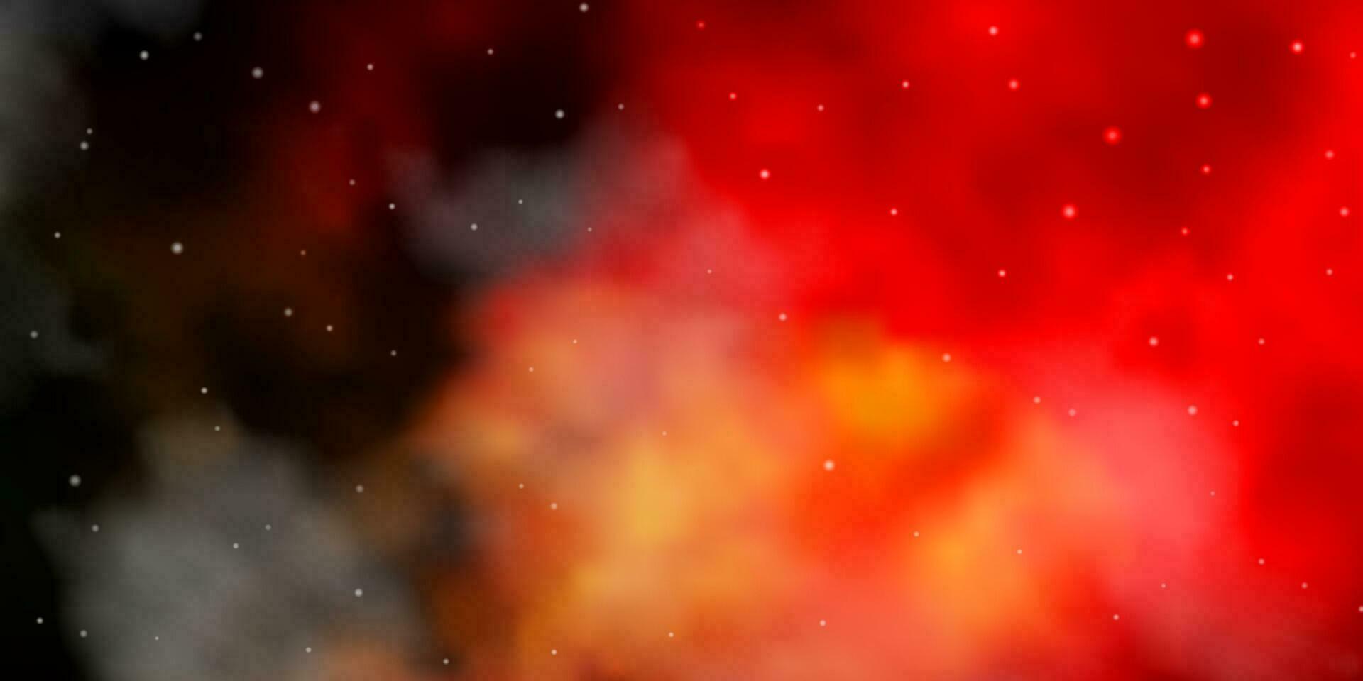 Dark Orange vector texture with beautiful stars.