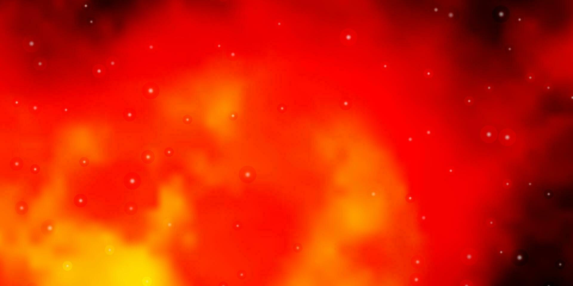 Dark Orange vector layout with bright stars.