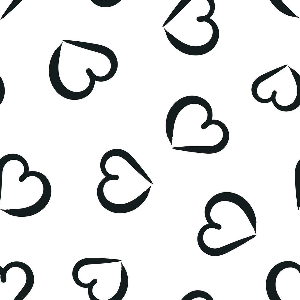 Hand drawn hearts icon seamless pattern background. Business concept vector illustration. Love sketch doodle heart symbol pattern.