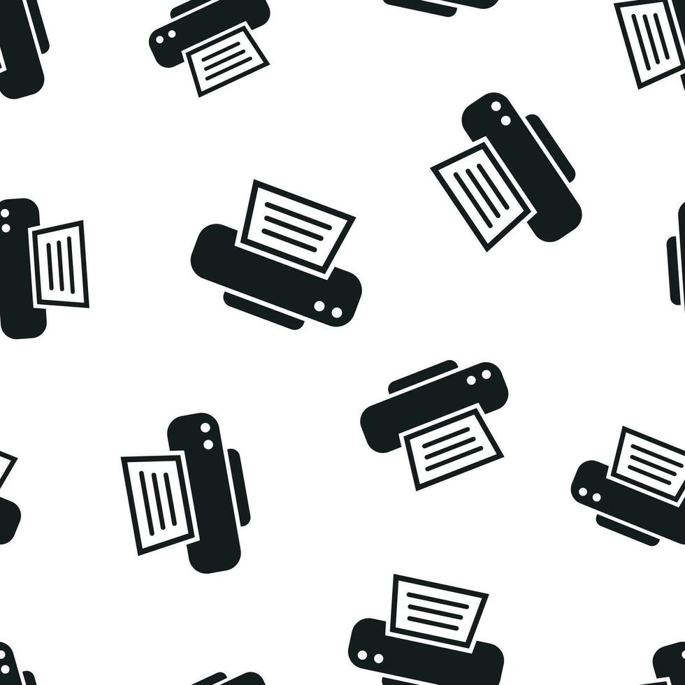 Printer icon seamless pattern background. Business concept vector illustration. Document printing symbol pattern.