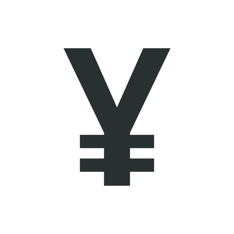 Yen, yuan money currency vector icon in flat style. Yen symbol illustration on white isolated background. Asia money business concept.