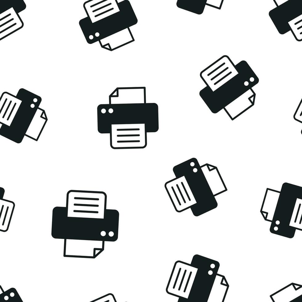 Printer icon seamless pattern background. Business concept vector illustration. Document printing symbol pattern.