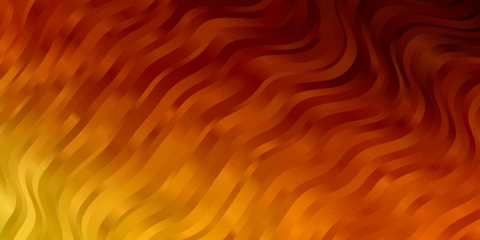 Light Orange vector pattern with curved lines.