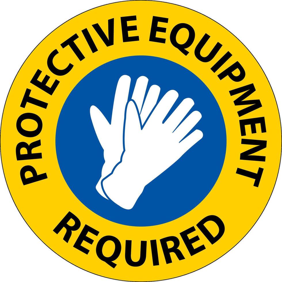 Floor Sign, Protective Equipment Required vector
