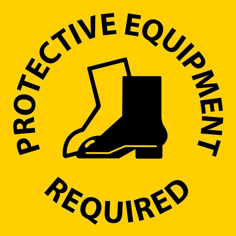 Floor Sign, Protective Equipment Required vector