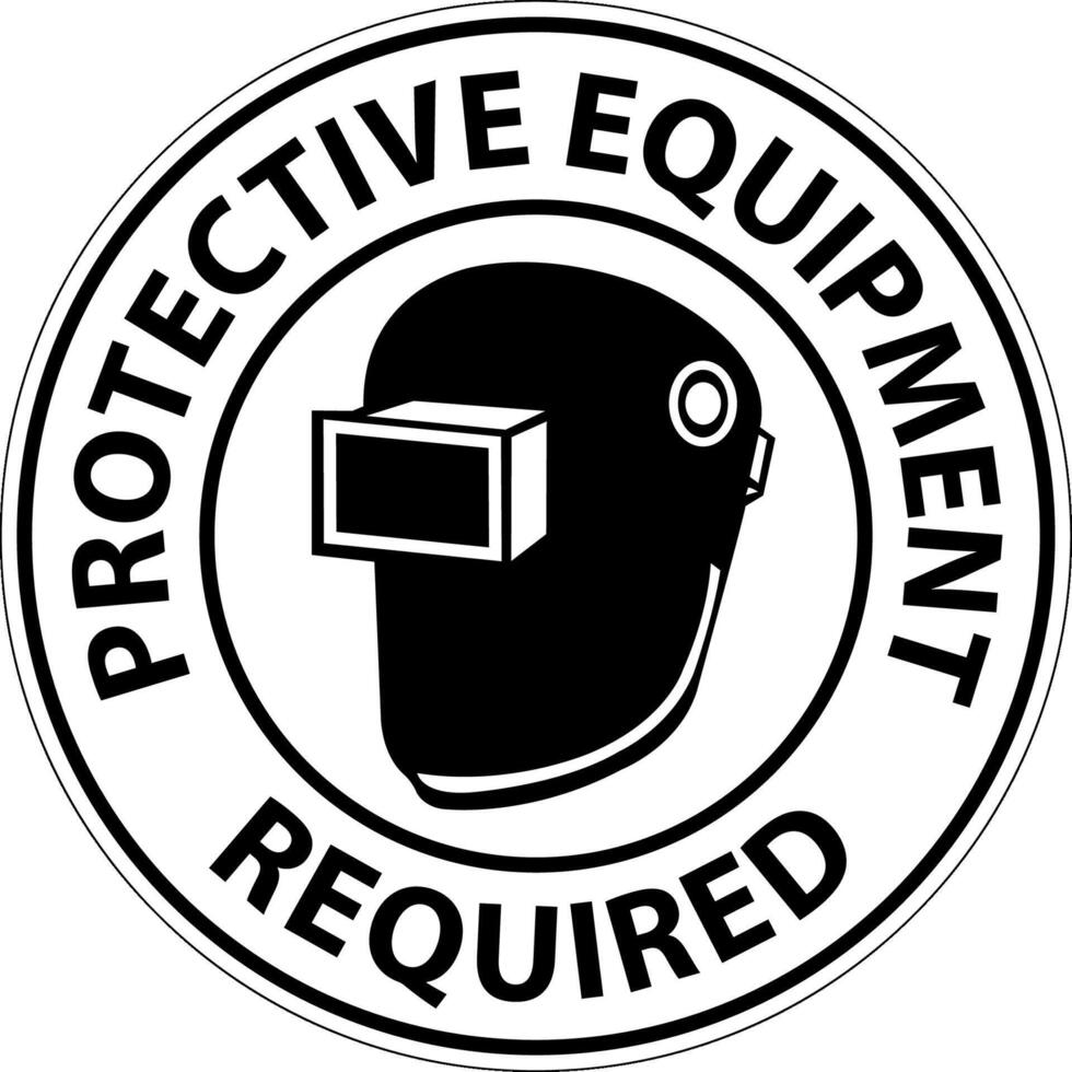 Floor Sign, Protective Equipment Required vector