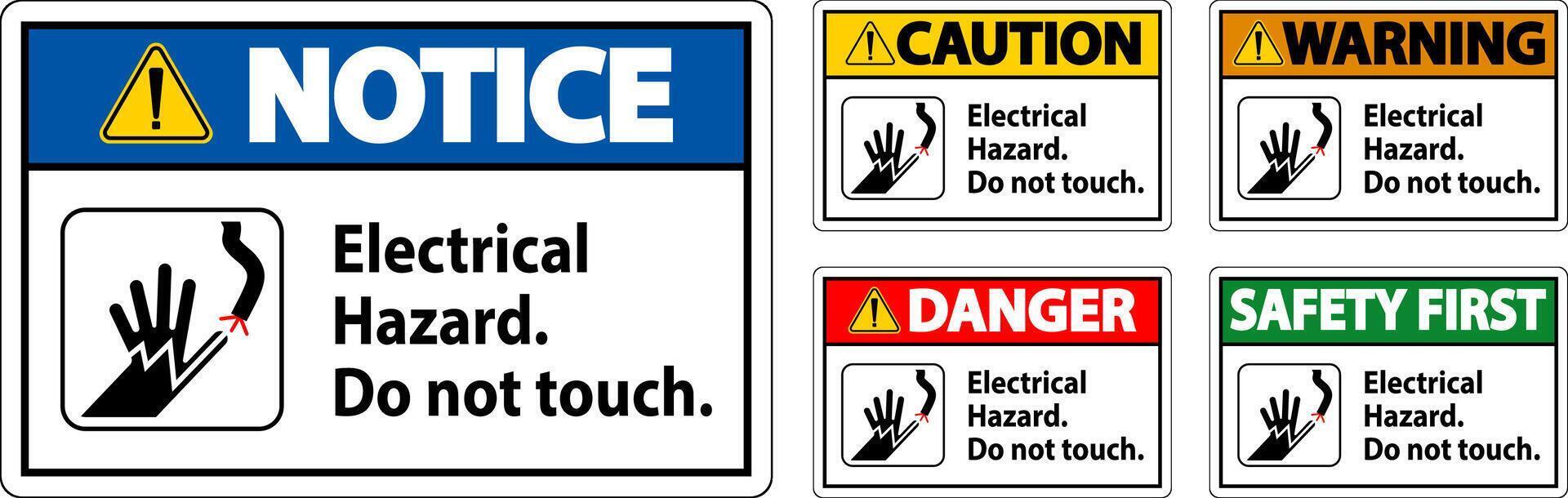 Warning Sign Electrical Hazard. Do Not Touch 26155375 Vector Art at