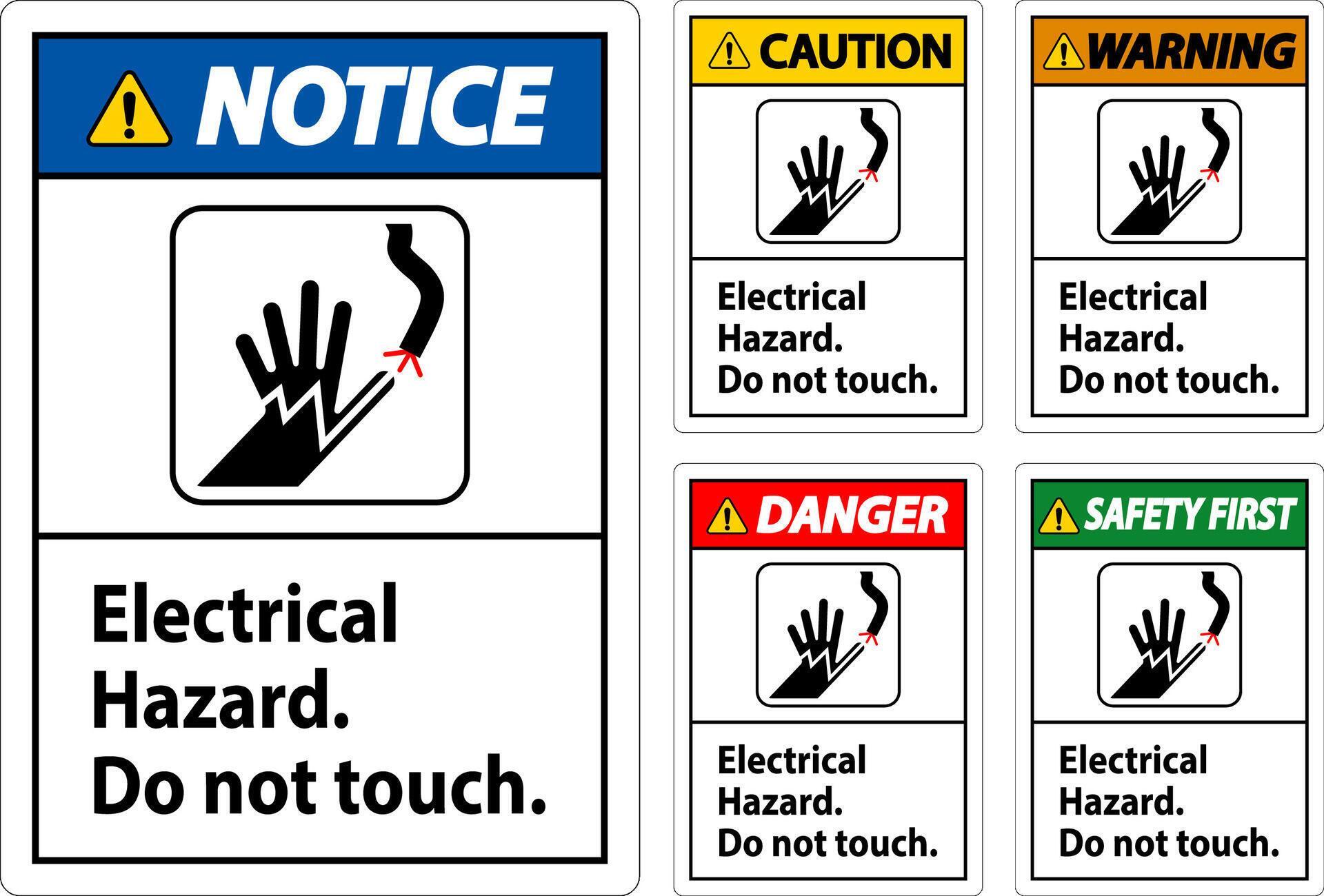 Warning Sign Electrical Hazard. Do Not Touch 26155383 Vector Art at
