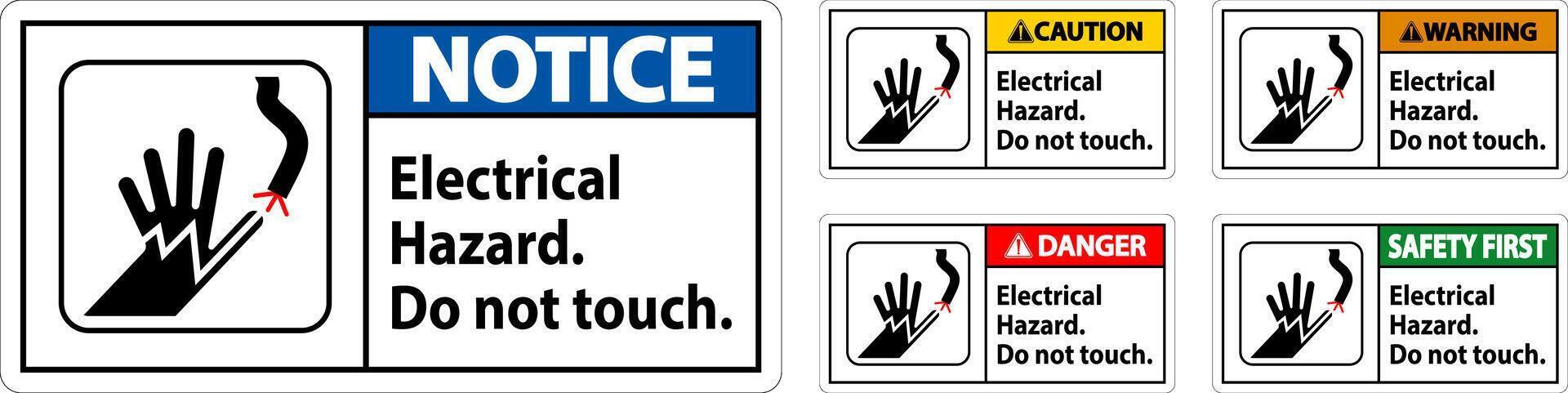 Warning Sign Electrical Hazard. Do Not Touch 26155386 Vector Art at