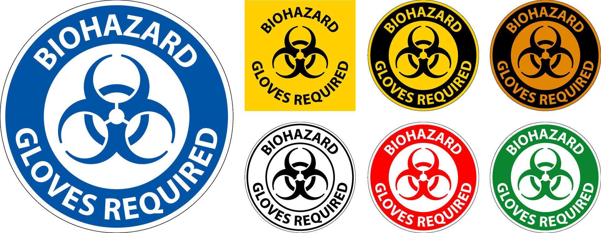 Biohazard Warning Label Biohazard Gloves Required 26155396 Vector Art