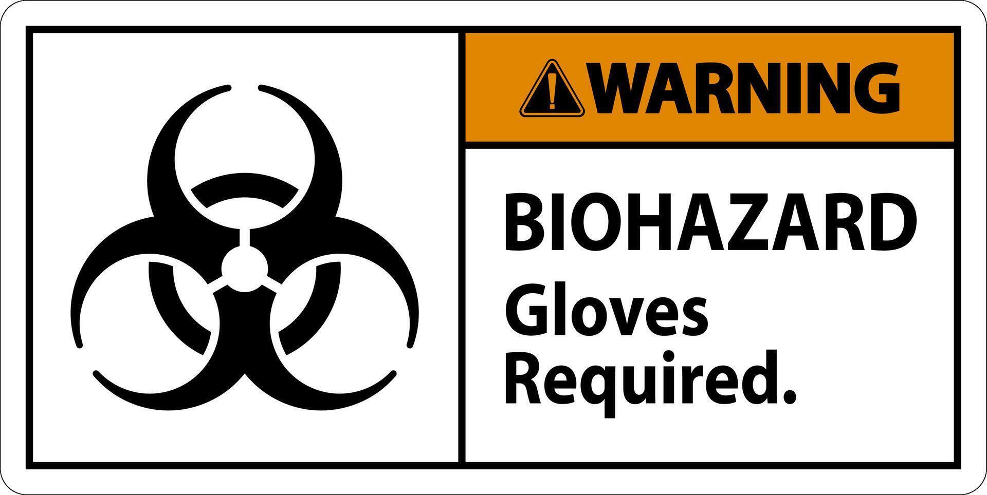 Biohazard Warning Label Biohazard Gloves Required 26155417 Vector Art