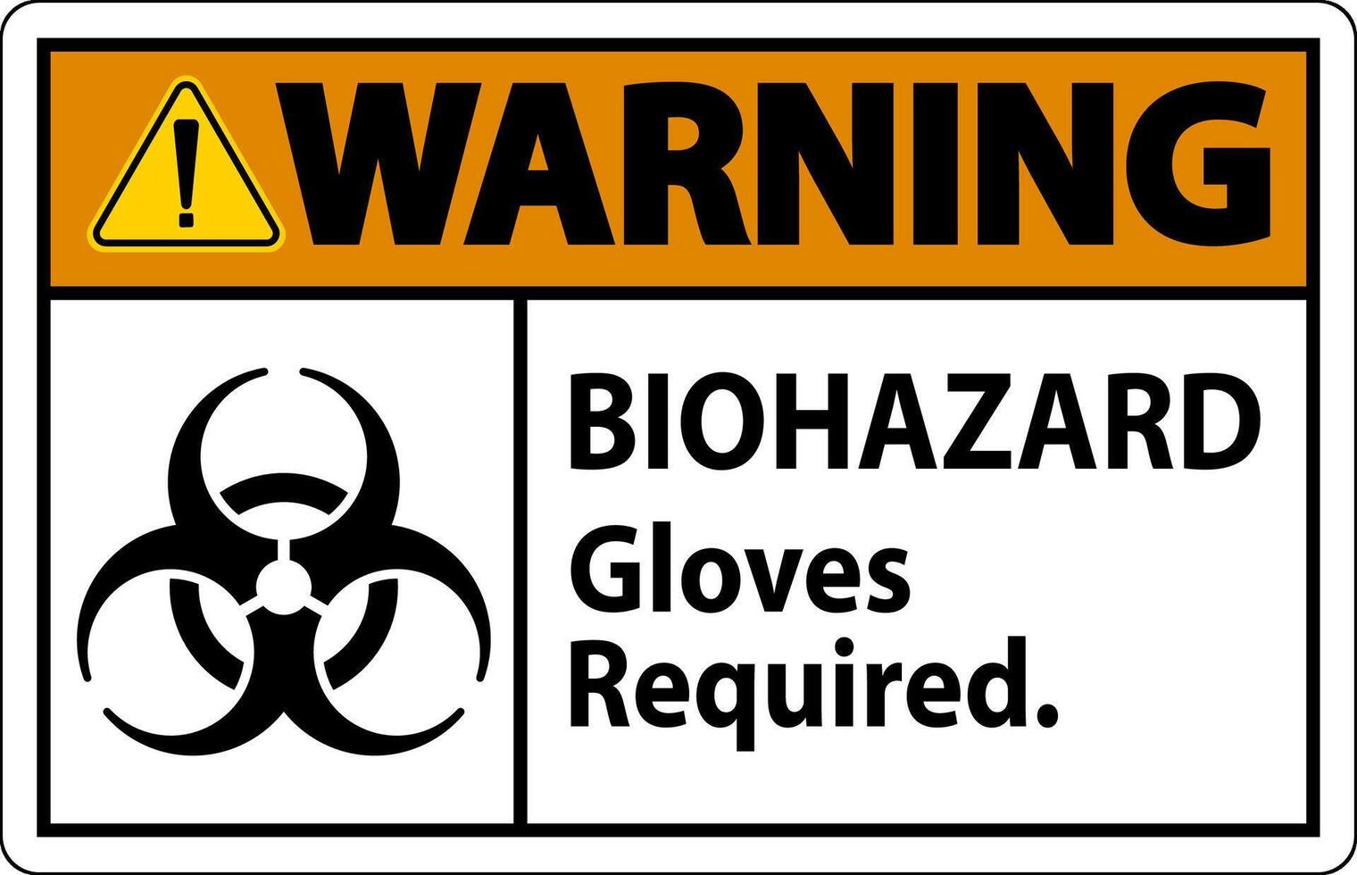 Biohazard Warning Label Biohazard Gloves Required 26155448 Vector Art