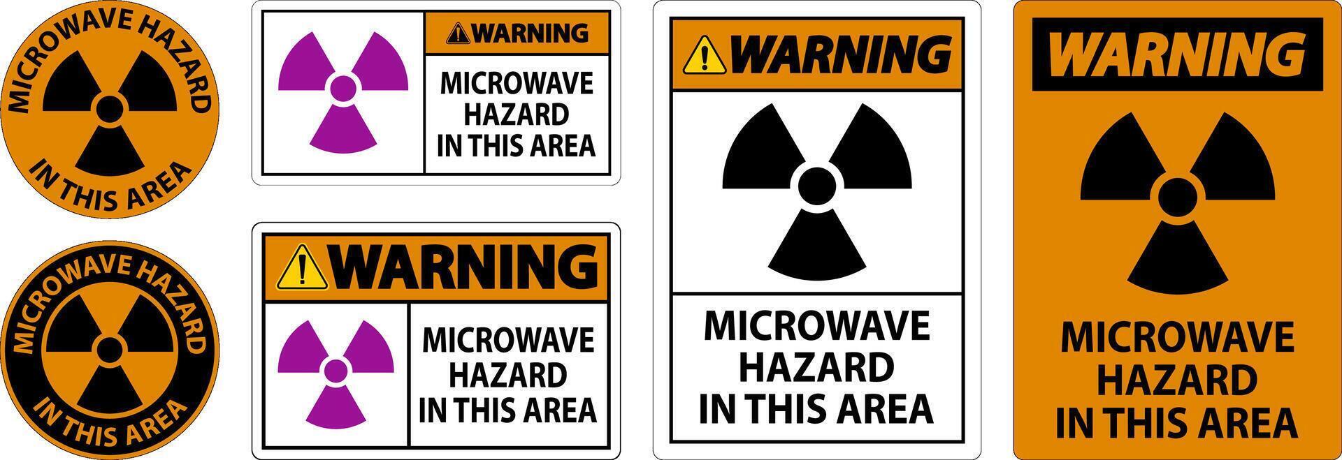 Warning Sign Microwave Hazard Area vector