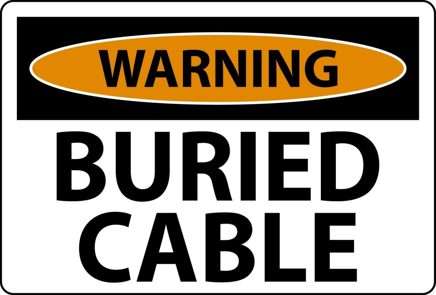 Warning Sign Buried Cable On White Background vector