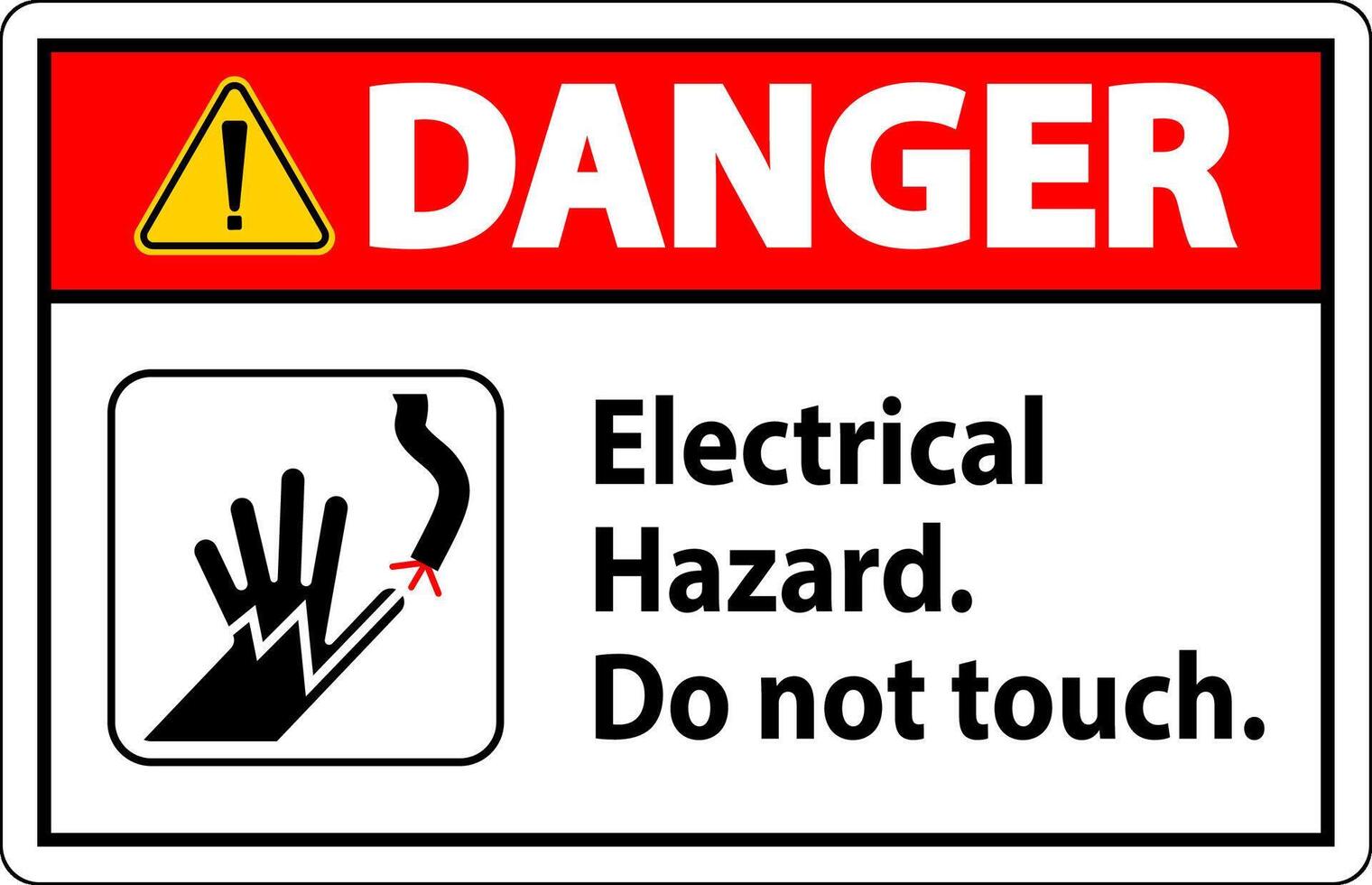 Danger Sign Electrical Hazard. Do Not Touch vector