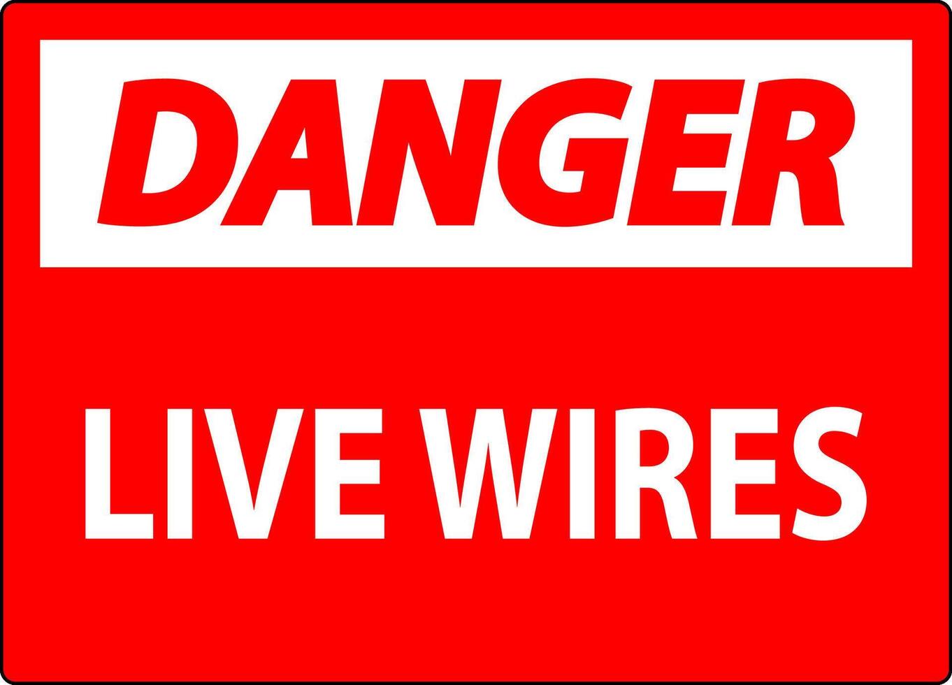 Danger Sign Live Wires On White Background vector