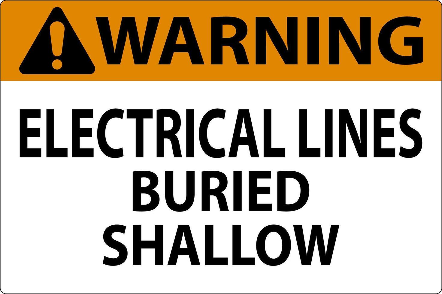 Warning Sign Electrical Lines, Buried Shallow On White Bacground vector