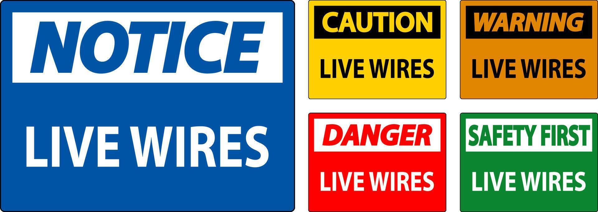 Danger Sign Live Wires On White Background vector