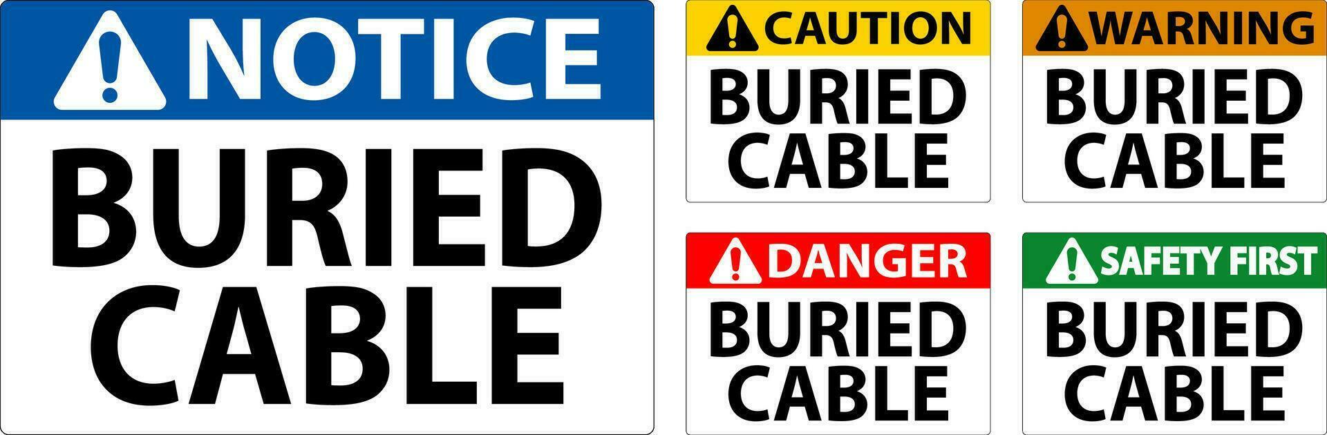 Danger Sign Buried Cable On White Background vector