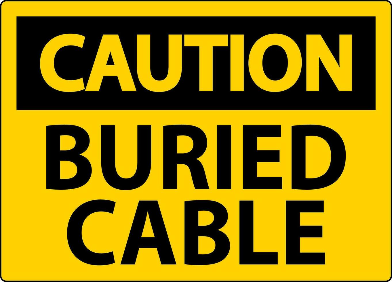 precaución firmar enterrado cable en blanco antecedentes vector