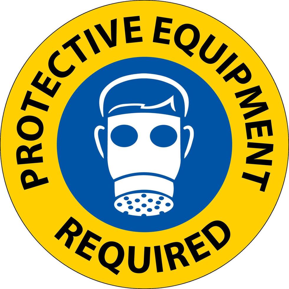Floor Sign, Protective Equipment Required vector