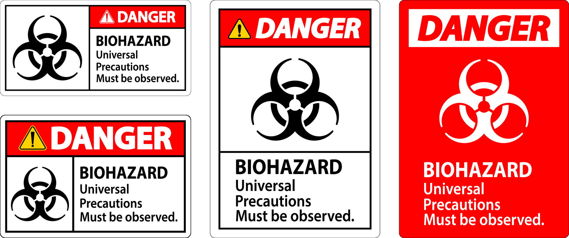 Biohazard Danger Label Biohazard Universal Precautions Must Be Observed