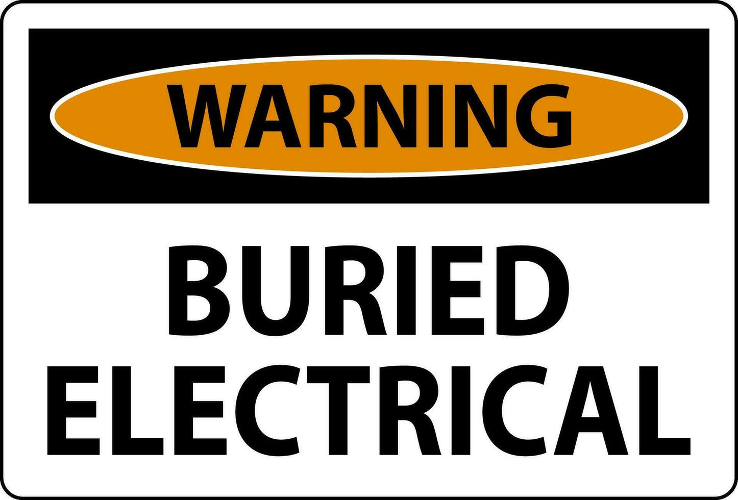 Warning Sign Buried Electrical On White Bacground vector