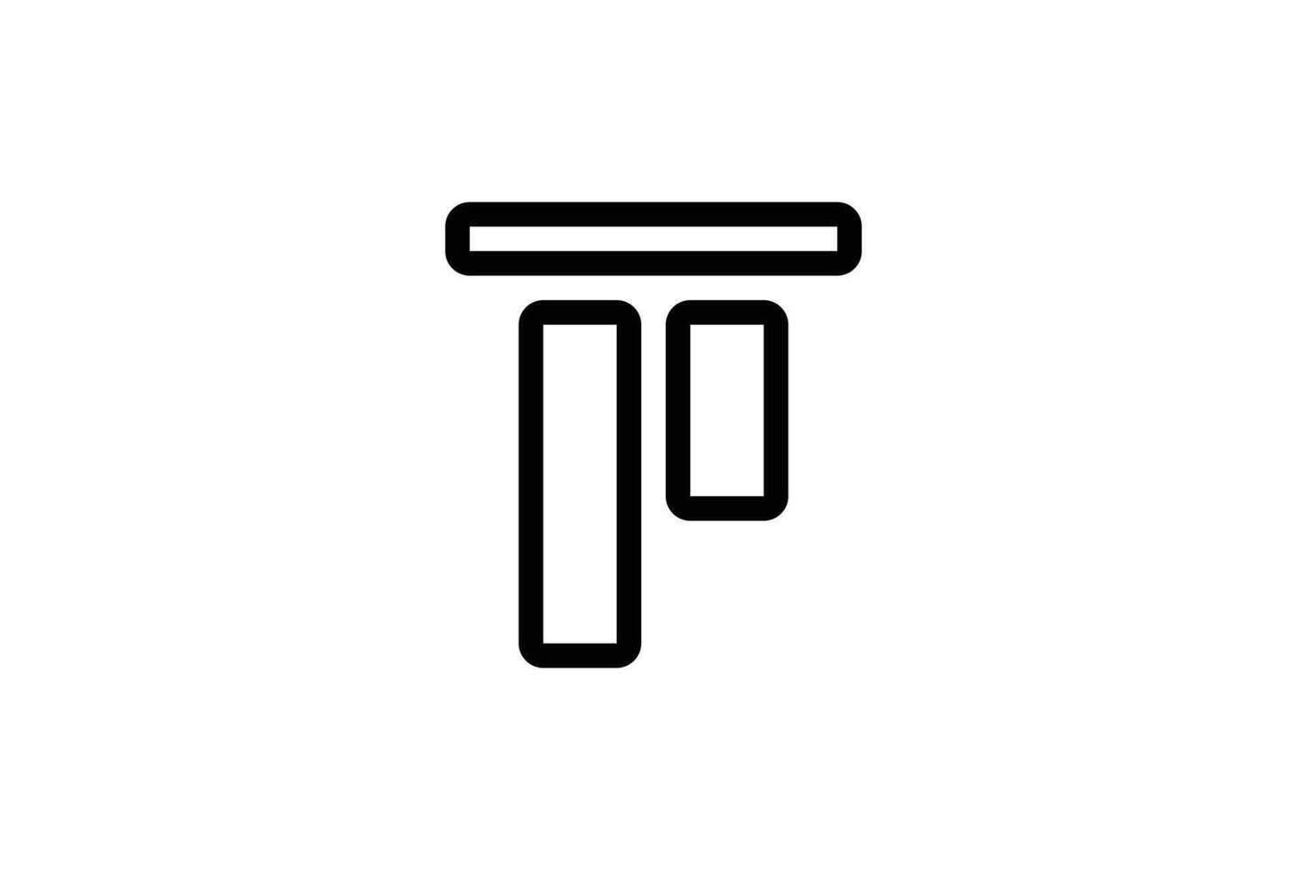 Align top icon graphic design line style free vector