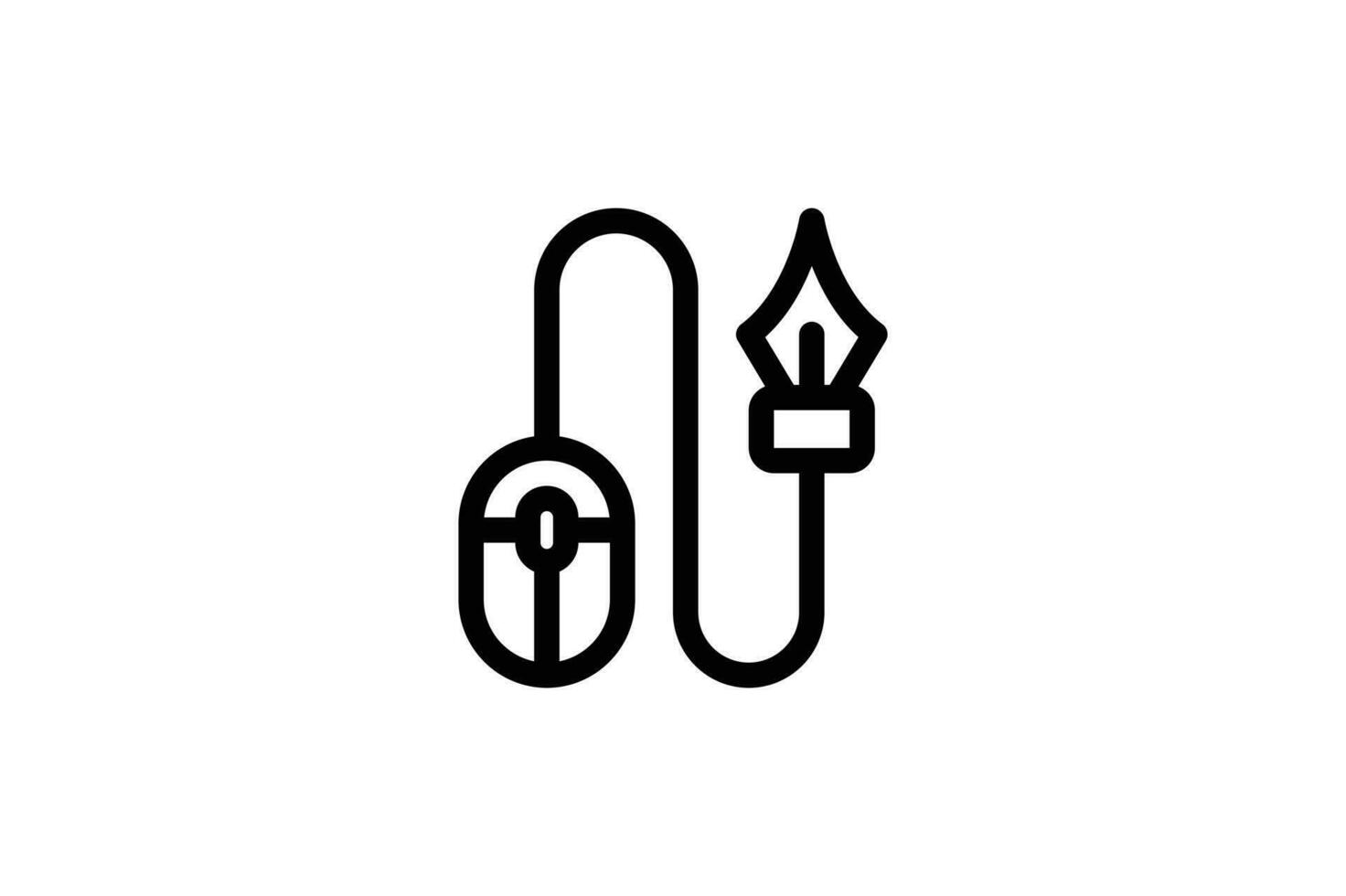 Pentool icon graphic design line style free vector