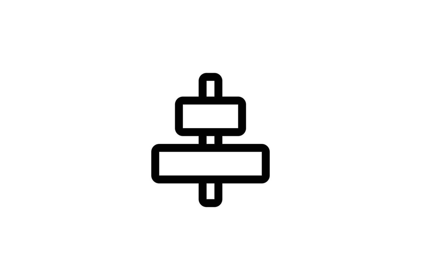 Align center icon graphic design line style free vector