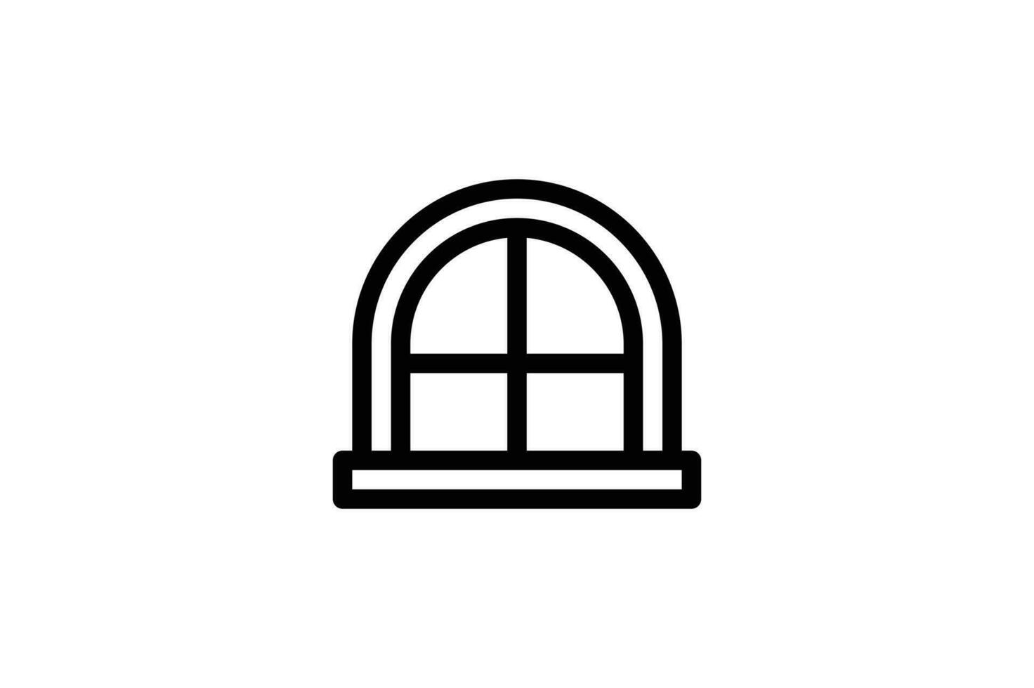 ventana icono interior línea estilo gratis vector