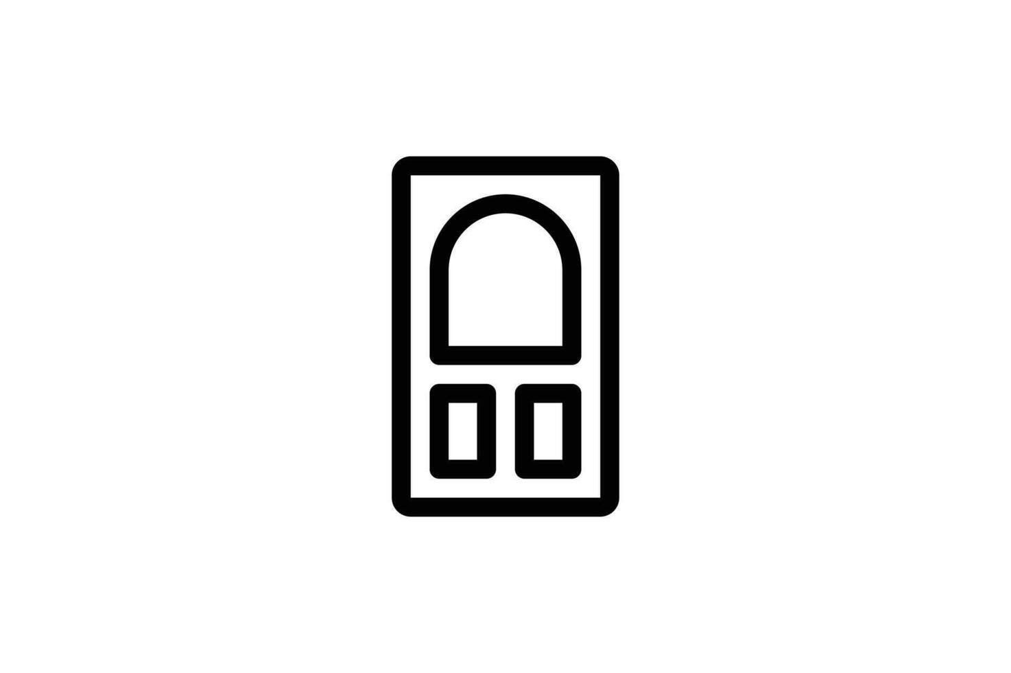 icono de puerta estilo de línea interior gratis vector