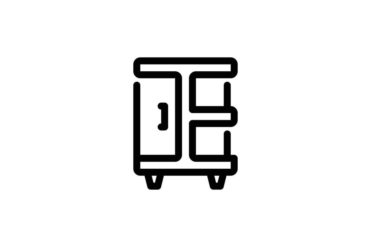 Cupboard icon interior line style free vector