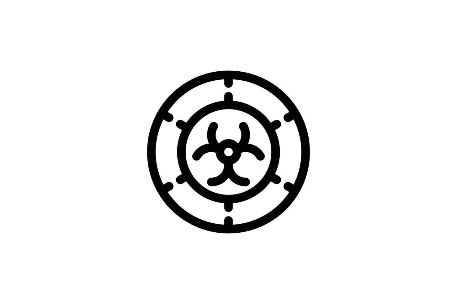 Nuclear icon pollution line style free vector