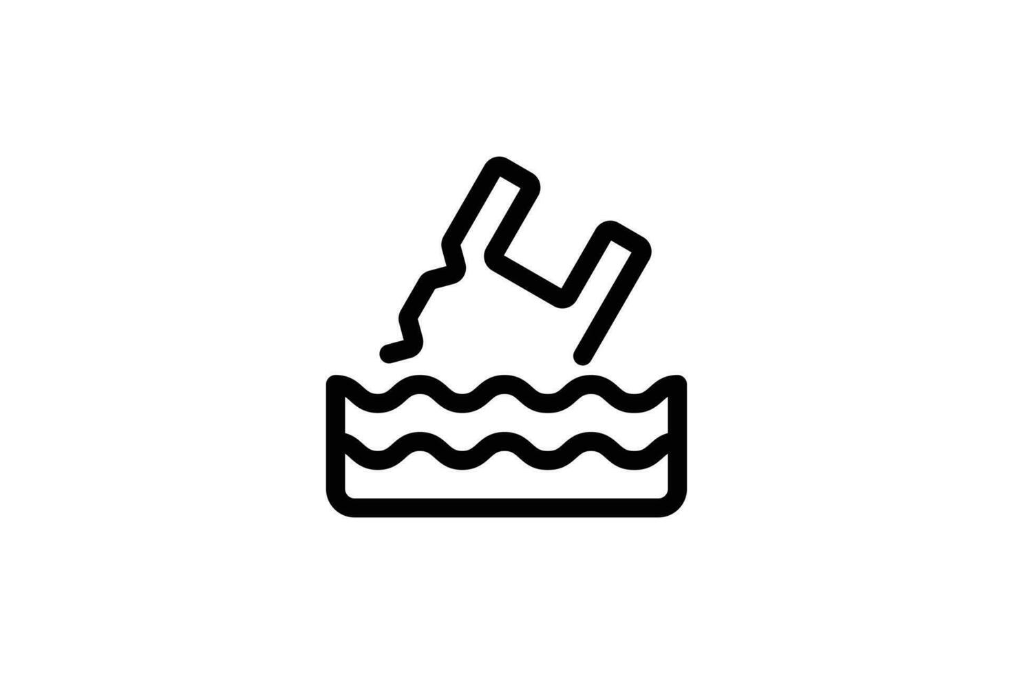 Plastic icon pollution line style free vector