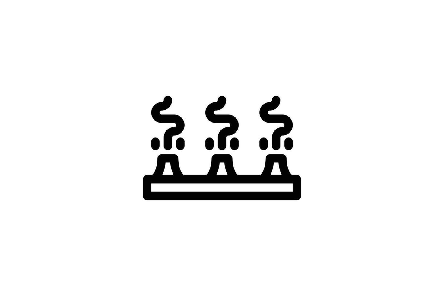 Forest fires icon pollution line style free vector