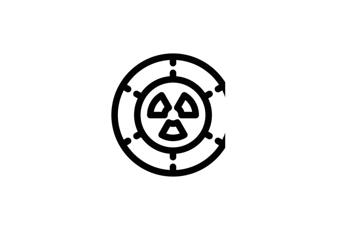Nuclear waste icon pollution line style free vector