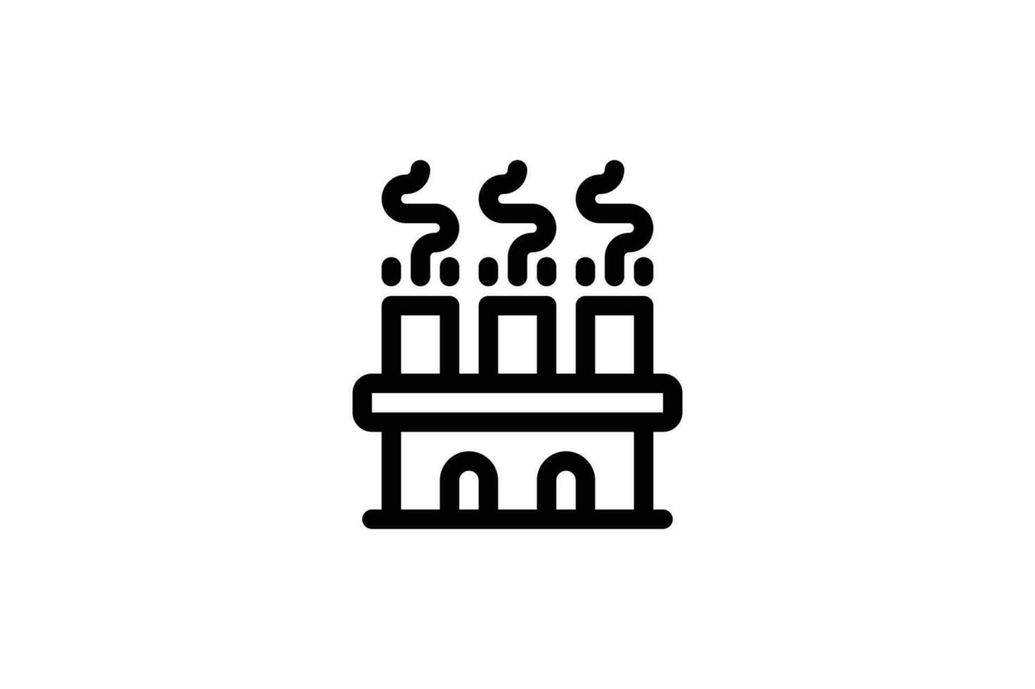 Factory icon pollution line style free vector