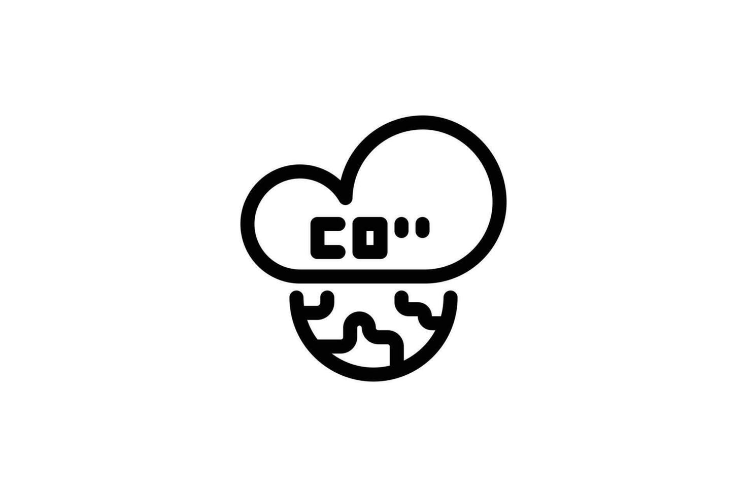 Carbon icon pollution line style free vector