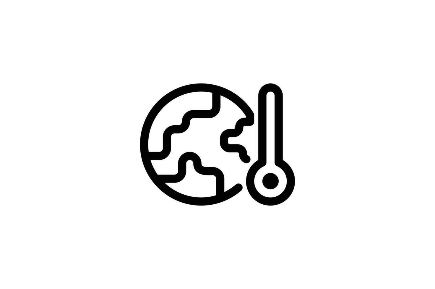 Global warming icon pollution line style free vector