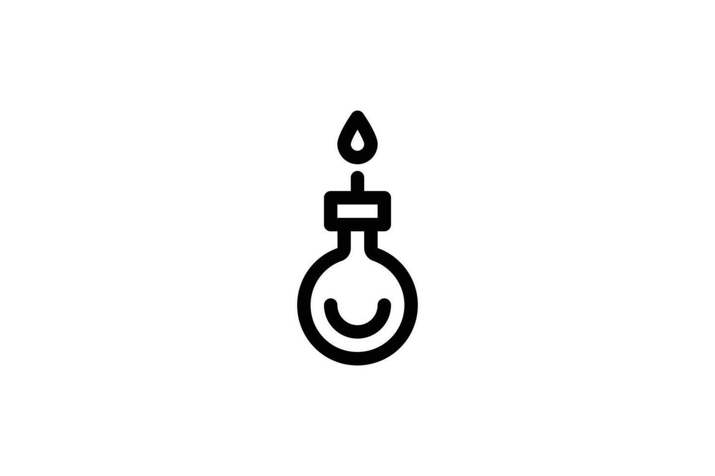 Fire bottle icon laboratory line style free vector